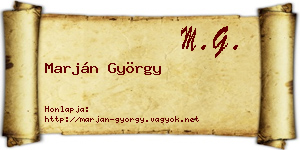 Marján György névjegykártya